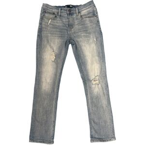 RSQ men’s London skinny jeans mid blue lightly distressed denim 30x28